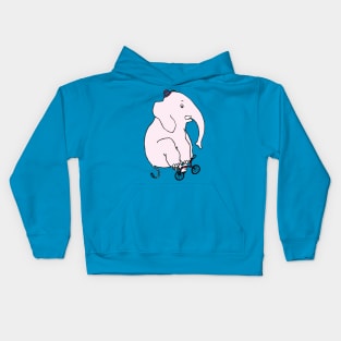 Elephant on a Bike Kids Hoodie